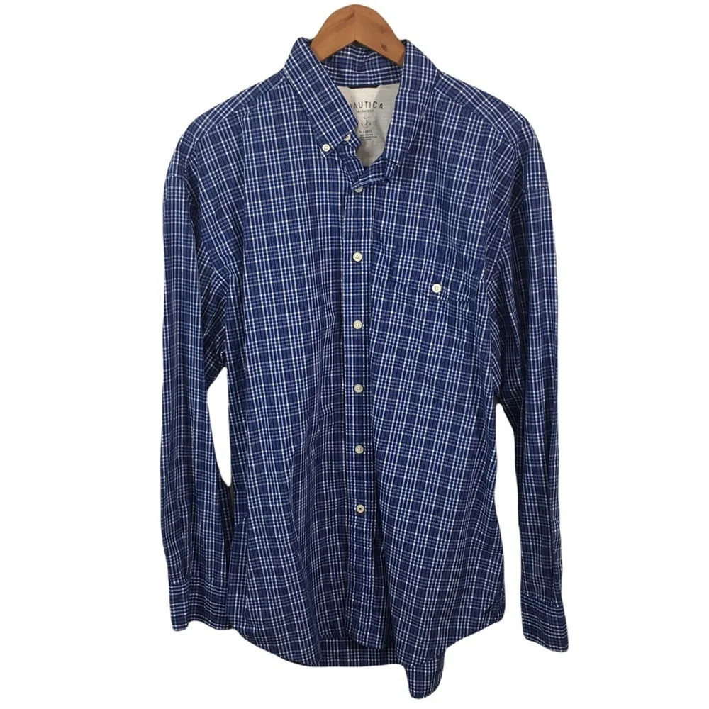 BF702 Mens NAUTICA Tailored Fit Preppy Button Down Shirt XXL